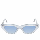Monokel Women's Moon Sunglasses in Crystal/Blue