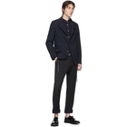 Comme des Garcons Homme Deux Navy Textured Dobby Blazer