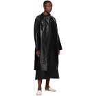 AURALEE Black Wool Cashmere Laminate Coat