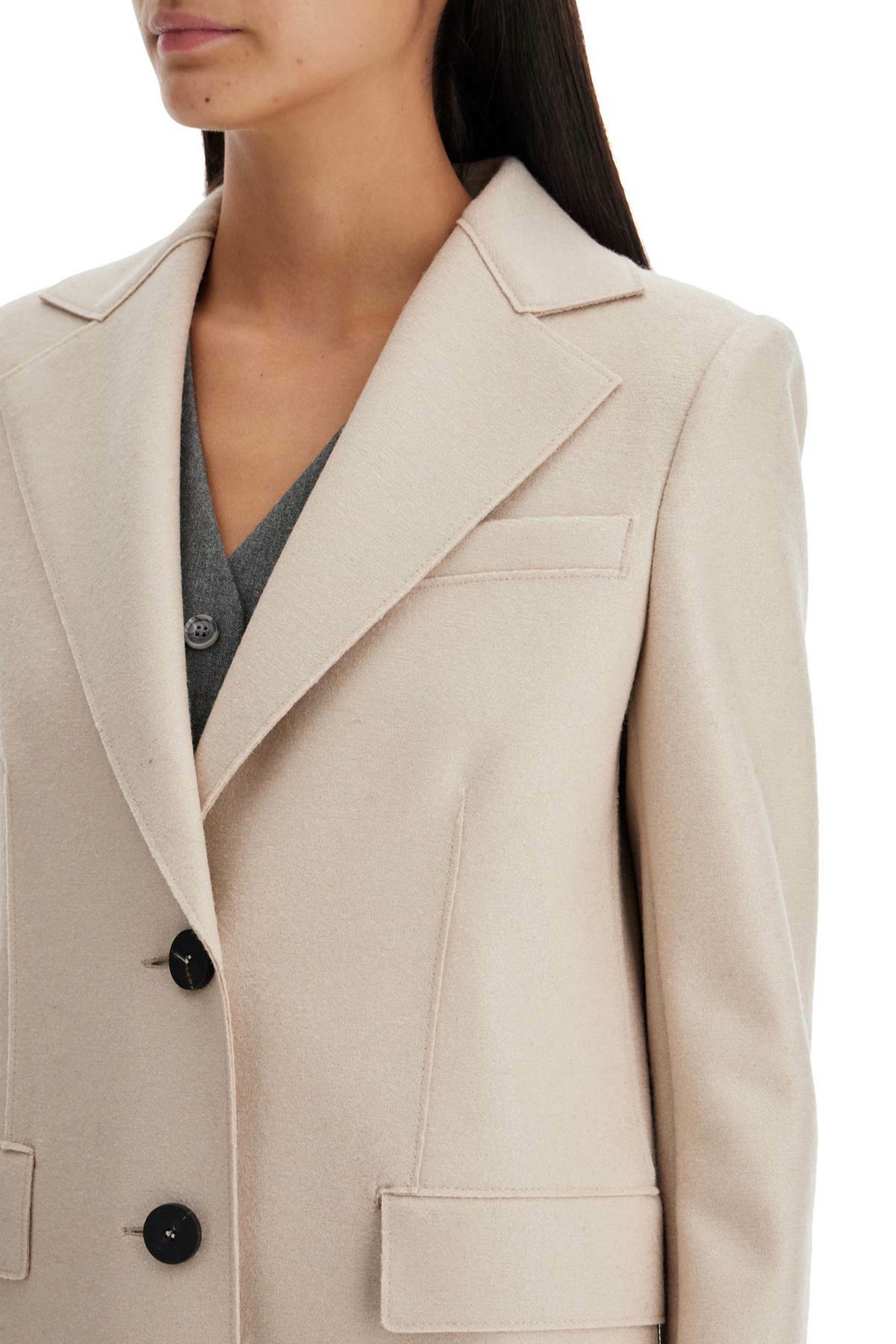 HARRIS WHARF LONDON single-breasted coat in pressed wool