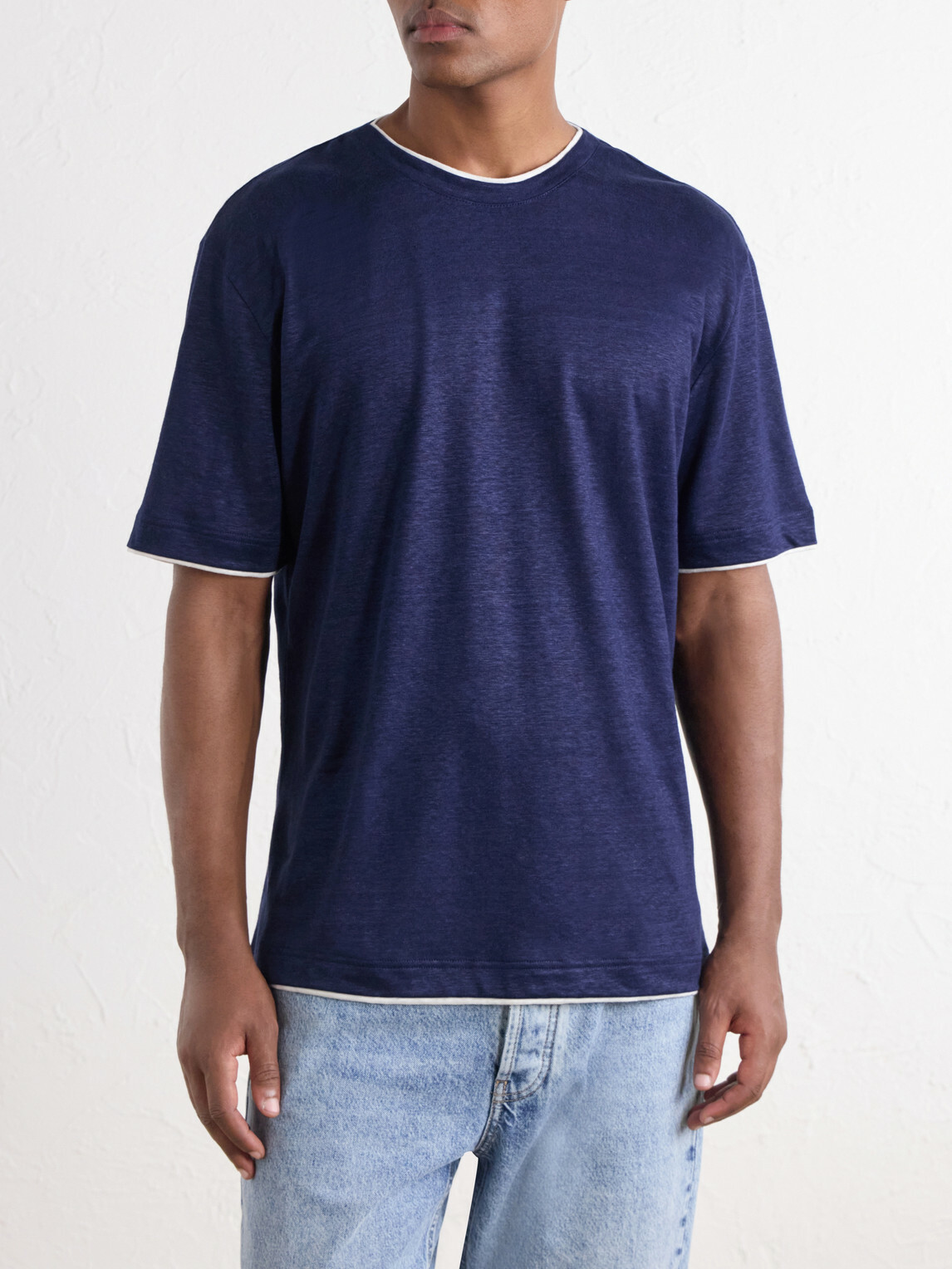 Eleventy - Linen T-Shirt - Blue