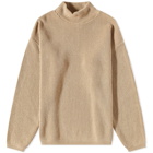 Albam Men's Waffle Stitch Roll Neck Knit in Oatmeal