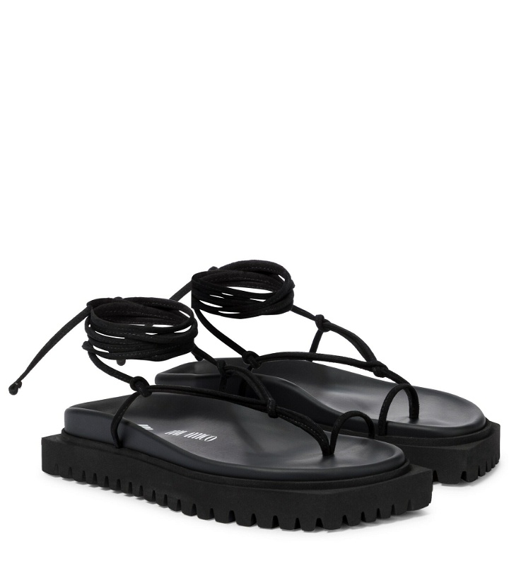 Photo: The Attico - Lace-up leather thong sandals