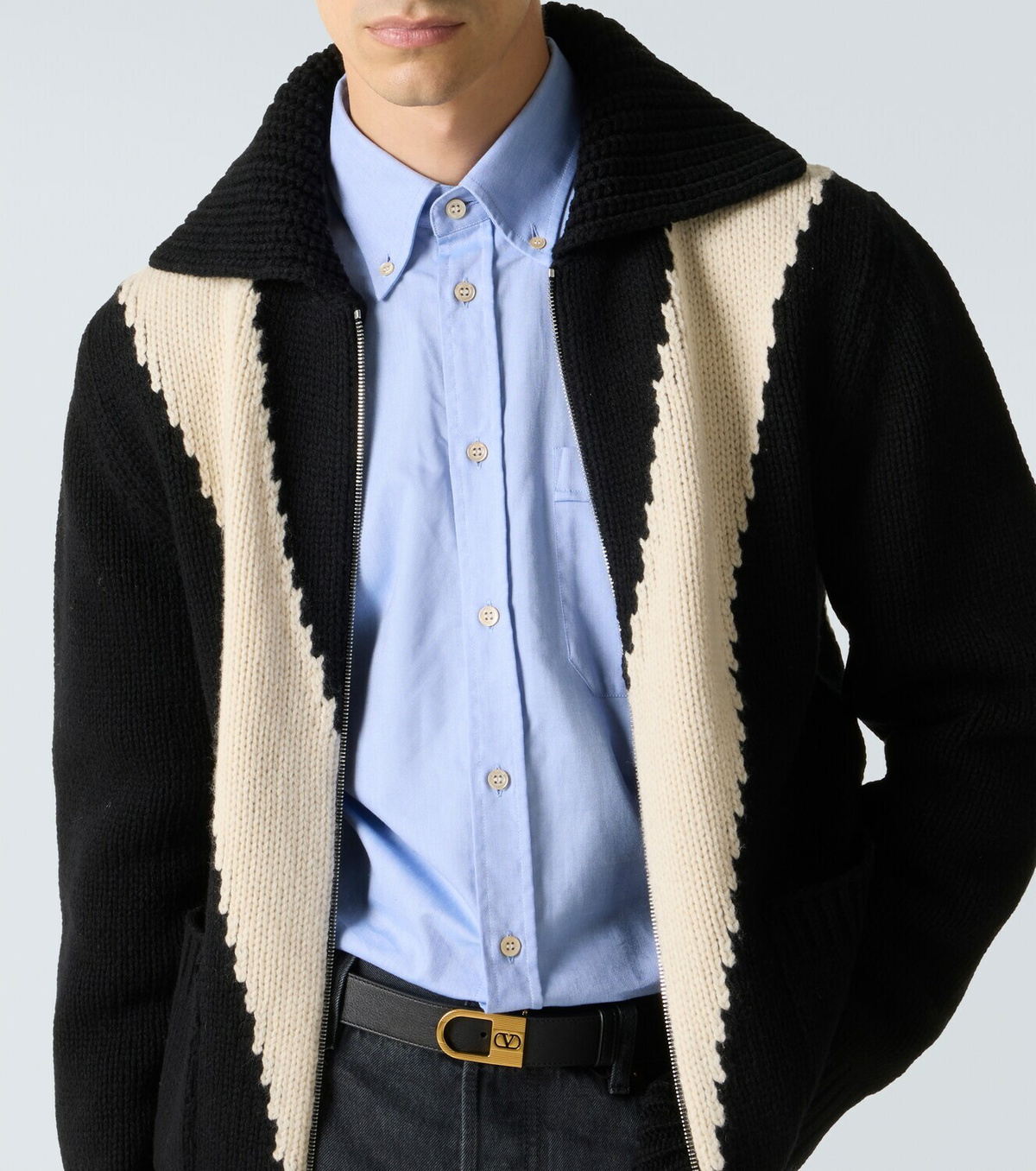 Valentino Virgin wool zip-up sweater