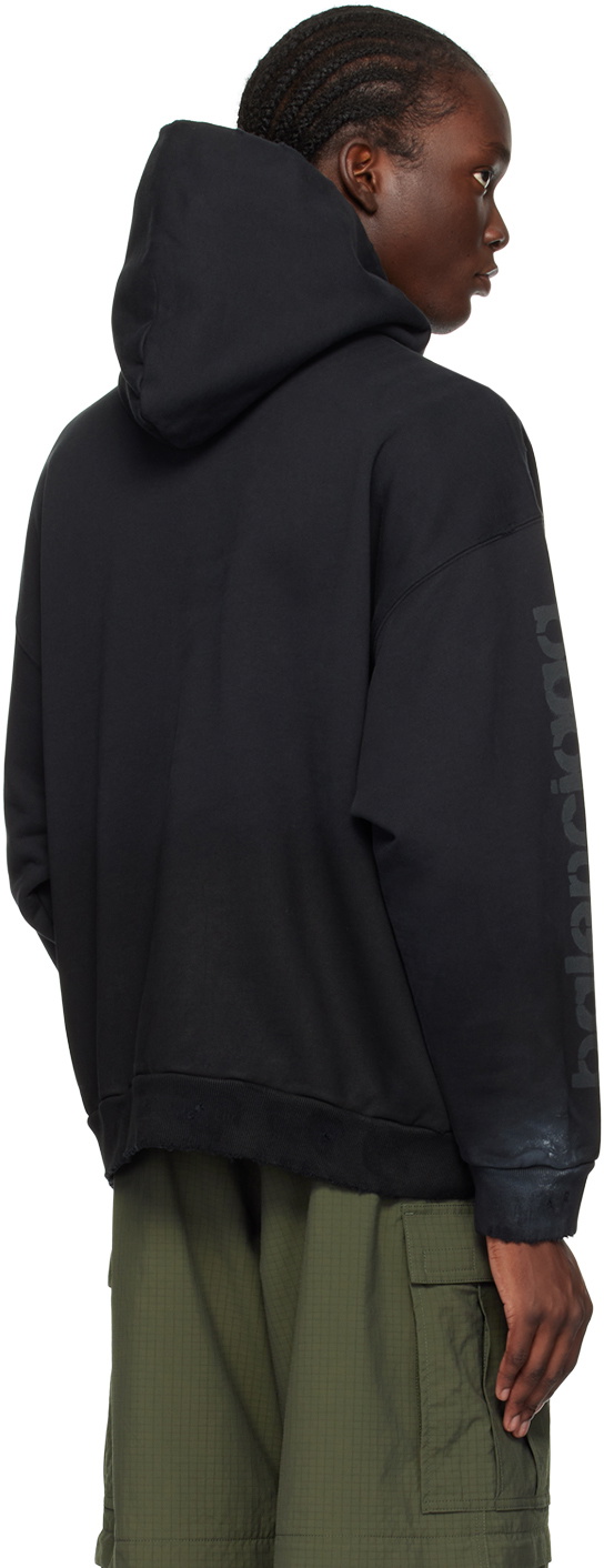【人気商品！】Balenciaga ブラック 3B Stencil フーディ 3b Stencil Hoodie Medium Fit in Black | Balenciaga US