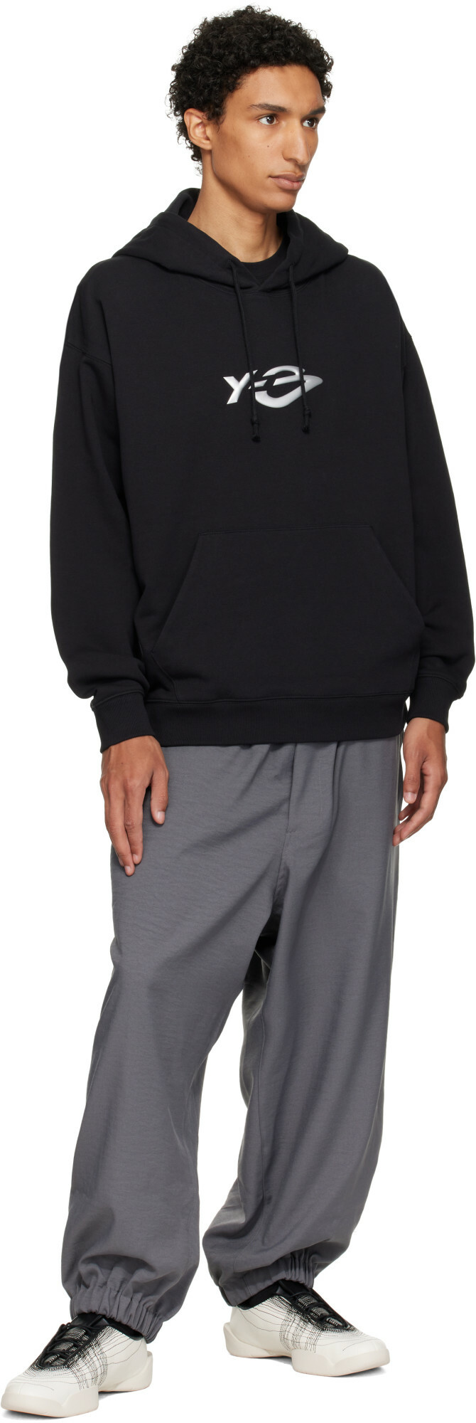 Y-3 Black Terry Liquid Logo Hoodie