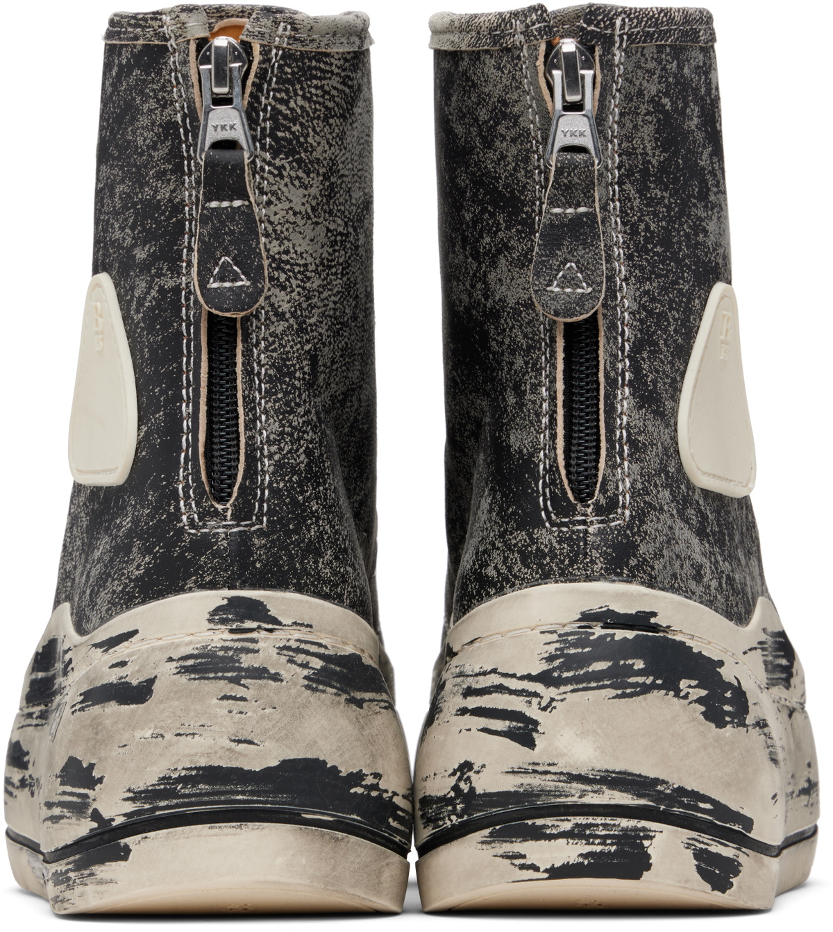 R13 Gray & Black Distressed Tall Kurt Sneakers