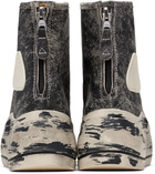 R13 Gray & Black Distressed Tall Kurt Sneakers