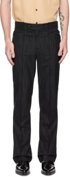 Ernest W. Baker Black Pinstripe Trousers