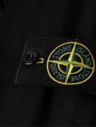 Stone Island - Logo-Appliquéd Garment-Dyed Cotton-Blend Sateen Overshirt - Black