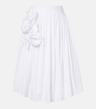 Simone Rocha Floral-appliqué cotton poplin midi skirt