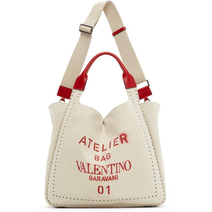 Valentino Medium Garavani Tote Bag, Natural