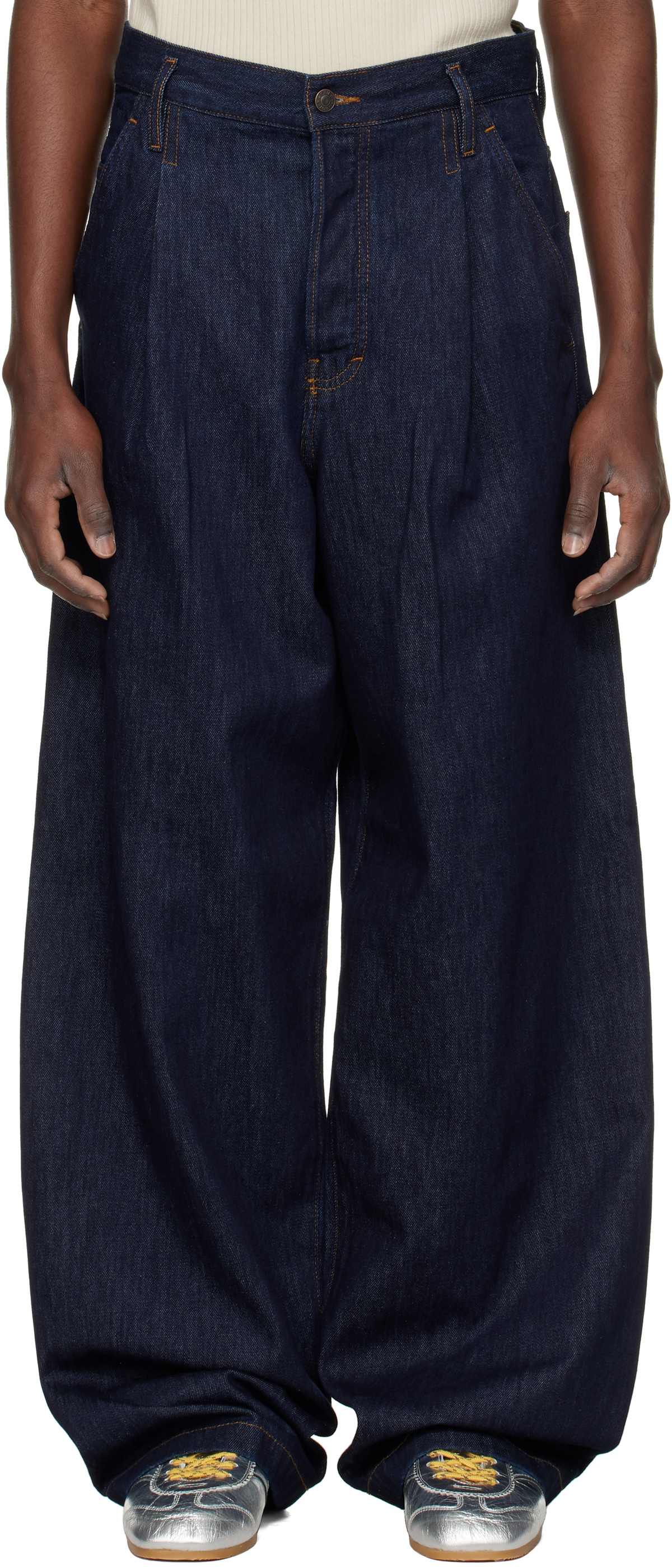 Dries Van Noten Indigo Pleated Jeans Dries Van Noten