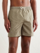 Brunello Cucinelli - Straight-Leg Mid-Length Printed Shell Swim Shorts - Green