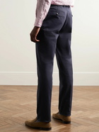 Etro - Slim-Fit Cotton-Blend Gabardine Trousers - Blue