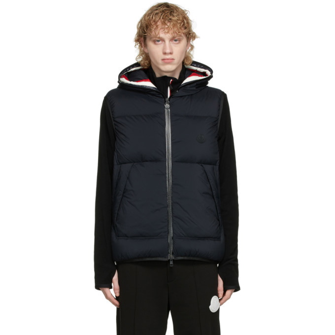 Photo: Moncler Navy Down Luberon Hooded Vest