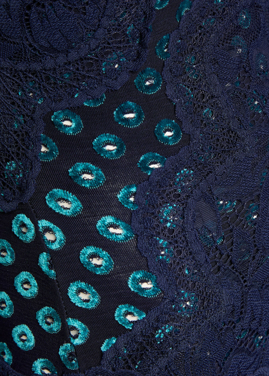 Rabanne Eyelet-devoré Lace Maxi Dress Navy