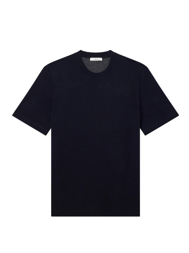Photo: Mr P. - Cotton-Blend Double-Faced Jersey T-shirt - Blue