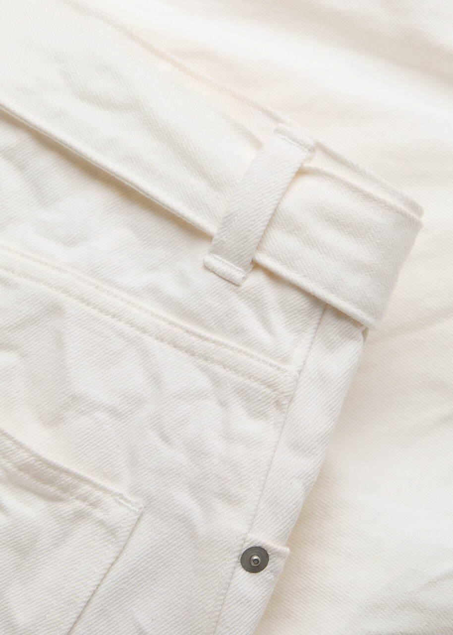 Studio Nicholson Cahun Belted Tapered-leg Jeans White