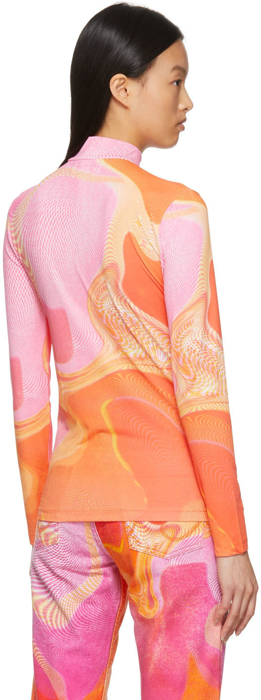 ERL Pink & Orange Graphic High Neck Shirt