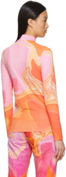 ERL Pink & Orange Graphic High Neck Shirt