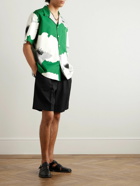 Valentino Garavani - Camp-Collar Floral-Print Cotton-Poplin Shirt - Green