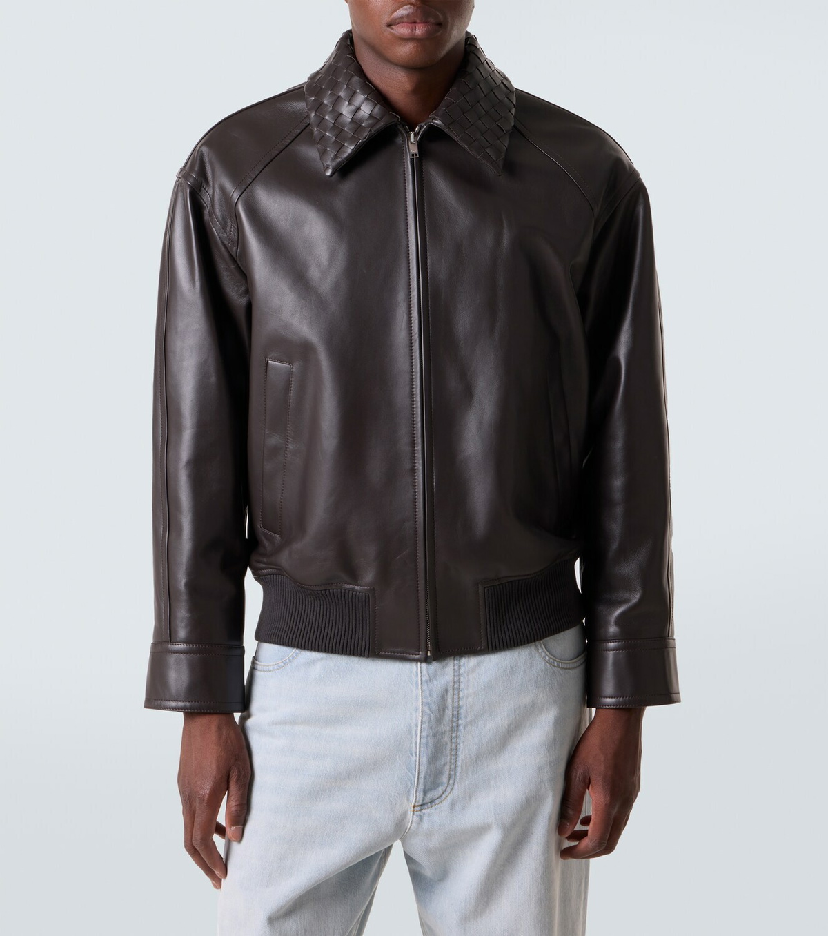 Bottega Veneta Intrecciato leather jacket