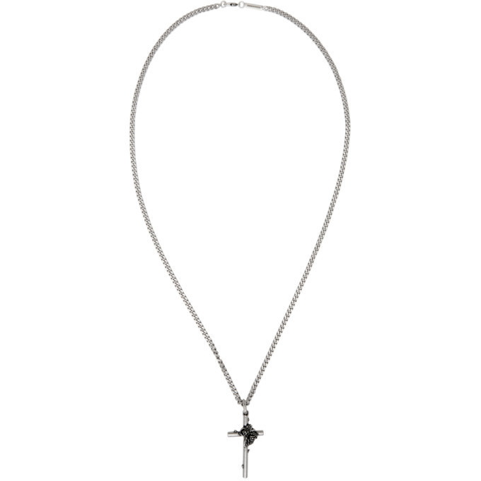 Photo: Dsquared2 Silver Roses Cross Necklace