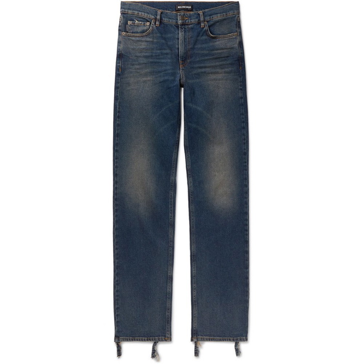 Photo: Balenciaga - Skinny-Fit Distressed Denim Jeans - Blue
