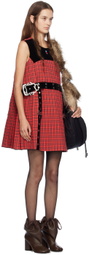 Chopova Lowena Red Ariel Kilt Minidress