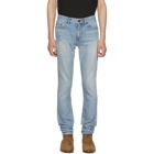 Saint Laurent Blue Worn Low-Rise Skinny Jeans