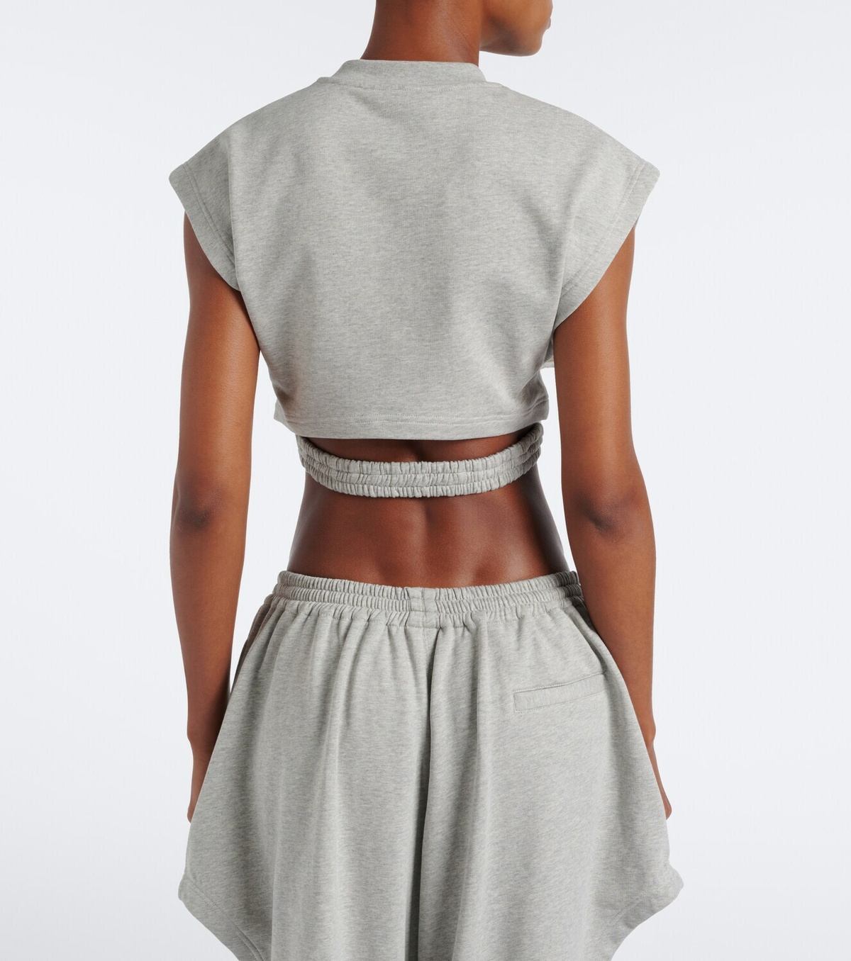 Alaïa Cotton-blend fleece crop top