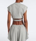 Alaïa Cotton-blend fleece crop top