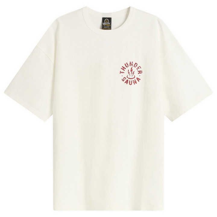 Photo: FrizmWORKS Men's Thunder Sauna Signboard T-Shirt in White