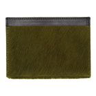 Dries Van Noten Green Pony Hair Card Holder