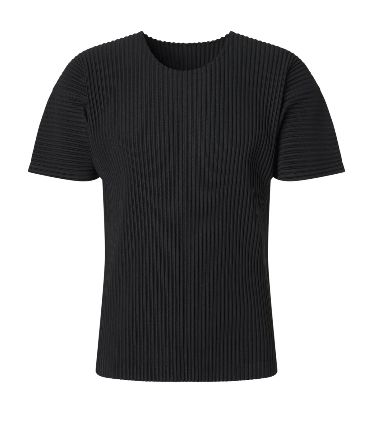 Homme Plissé Issey Miyake Men's Pleated T-Shirt in Black Homme