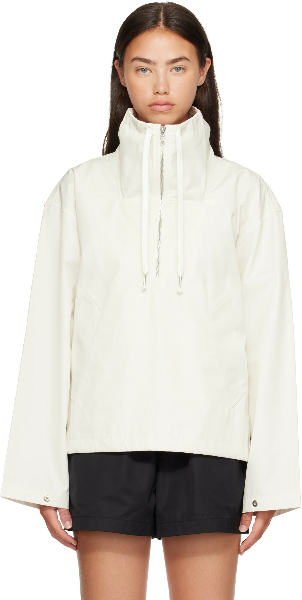 AGOLDE White Lydia Popover Anorak