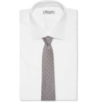 Bigi - 8cm Embroidered Silk and Wool-Blend Faille Tie - Gray
