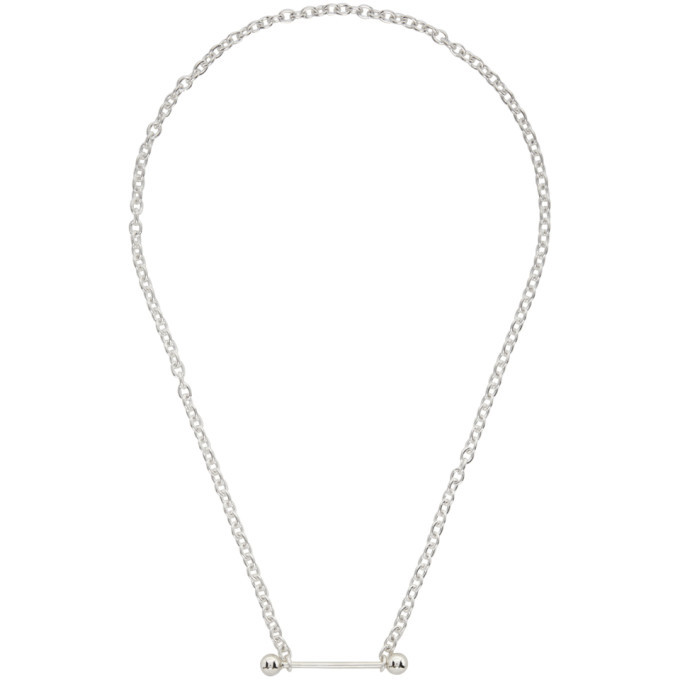 Johnlawrencesullivan Silver Straight Barbell Necklace