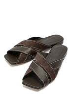 Tods Square-toe Suede and Leather Sandals Black