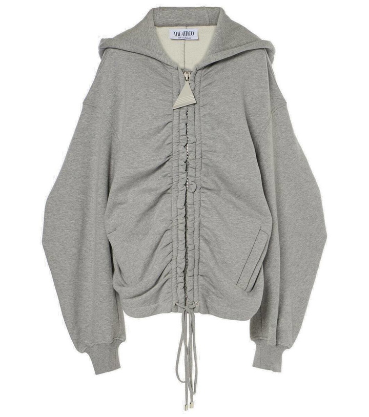 Photo: The Attico Ruched cotton jersey zip-up hoodie