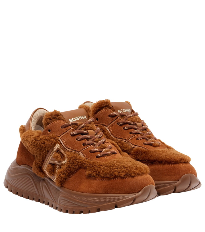 Photo: Bogner Malaga 27 suede-trimmed shearling platform sneakers