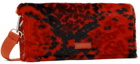 adidas x IVY PARK Red & Black Faux-Fur Printed Envelope Clutch