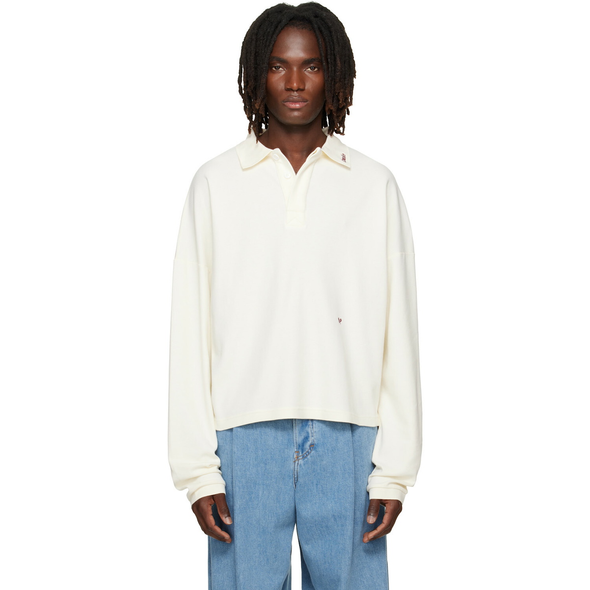 Rhude Off-White Fontaine Long Sleeve Polo