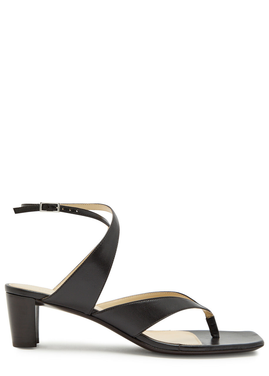 Lemaire Tong 50 Leather Thong Sandals Dark Brown