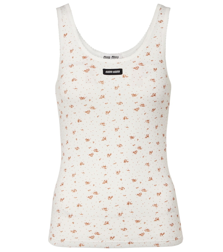 Photo: Miu Miu Floral cotton jersey tank top