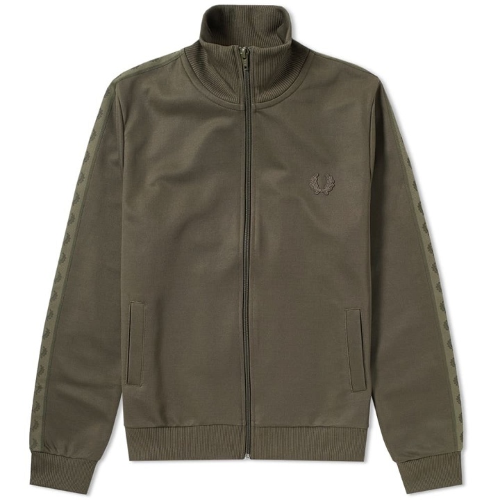 Photo: Fred Perry Tonal Taped Track Jacket Green