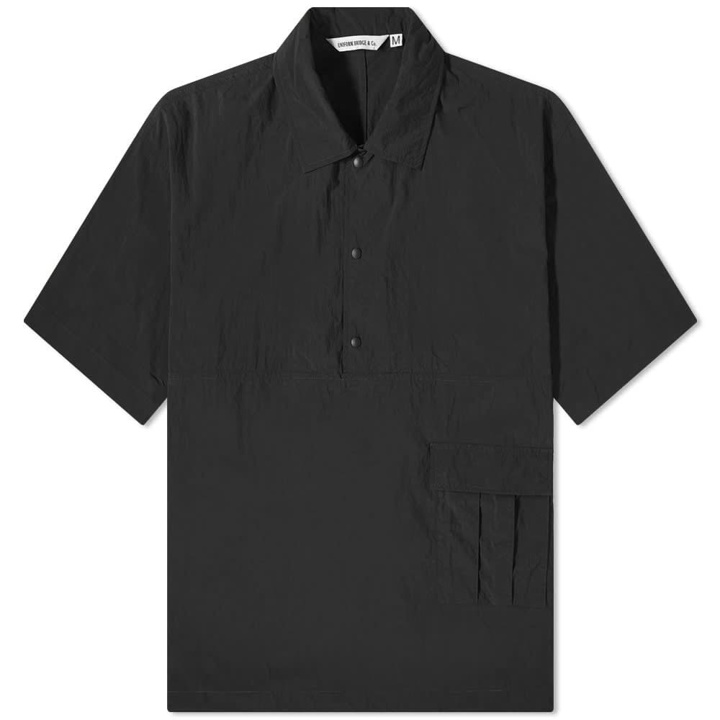 Photo: Uniform Bridge Men's Short Sleeve Popover Nylon Shirt in Black