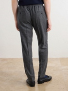 De Petrillo - Straight-Leg Wool and Cashmere-Blend Drawstring Suit Trousers - Gray