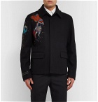 Valentino - Slim-Fit Embroidered Embellished Wool-Felt Jacket - Black